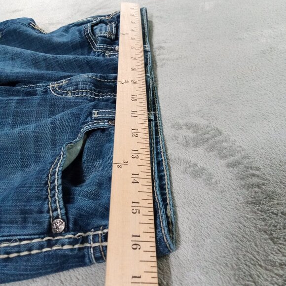 BKE Sabrina Jeans Women 33x32, Tag 29x33.5 Blue Denim Contrast Stitch Bootcut - Picture 6 of 12